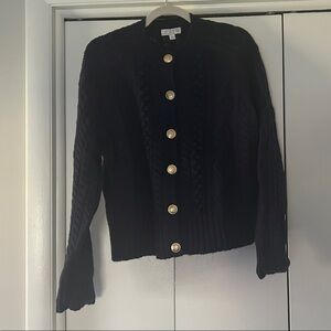 J. Crew Navy Cardigan with Gold Buttons